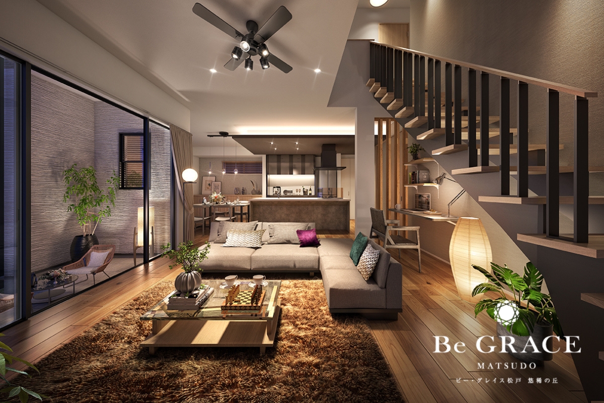 ※掲載の完成予想図は図面を基に描いたもので実際とは多少異なります。【2号棟完成予想図】