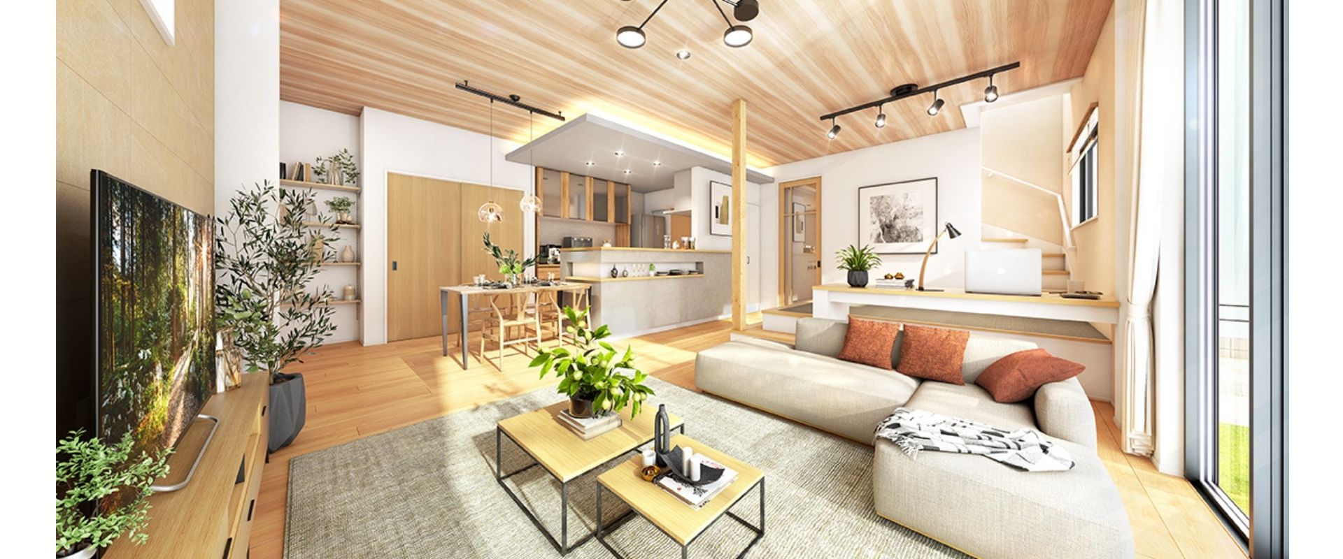※完成予想図は図面を基に描いたもので実際とは多少異なります。(4号棟完成予想図)